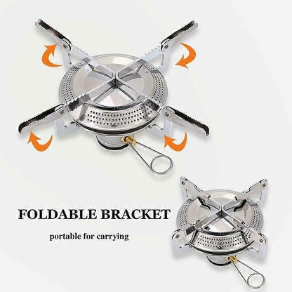 Camping Gas Stove Mini Pocket Gas Burner Cooking Burner Folding Titanium Alloy Portable