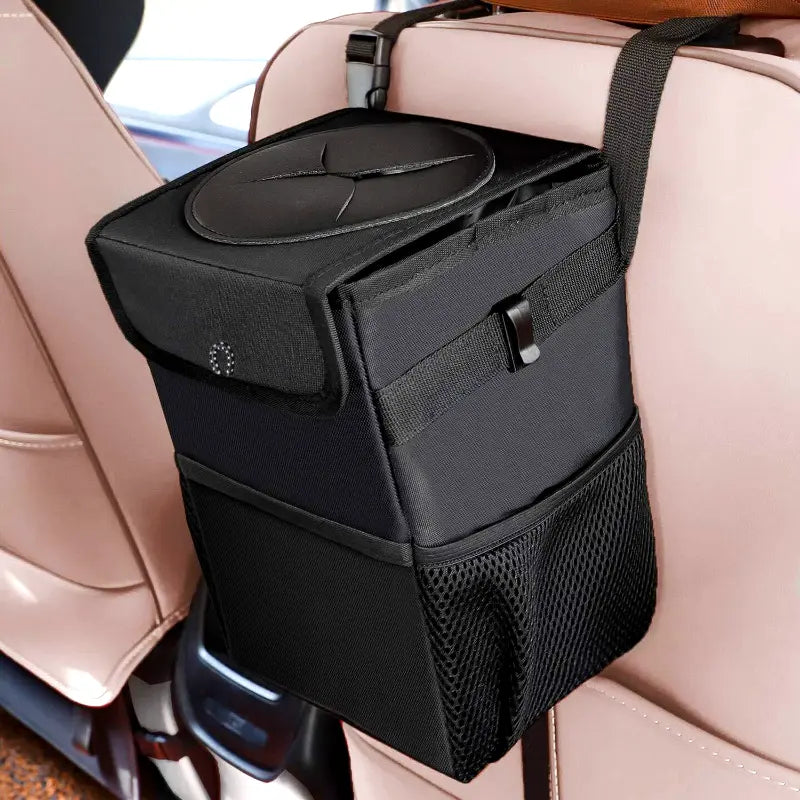 Car Trash Can With Lid, Car Backseat Organizer