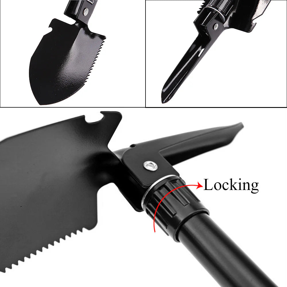 Mini Portable 3 in 1 Shovel Spade Pickaxe Tool