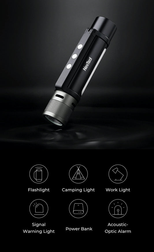 NexTool™ Outdoor 6-in-1 Thunder Flashlight 1000lm